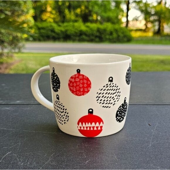 Starbucks 2016 Christmas Ornaments Red Black Ceramic Coffee Mug 16.9 Oz Tea Cup - Picture 1 of 8